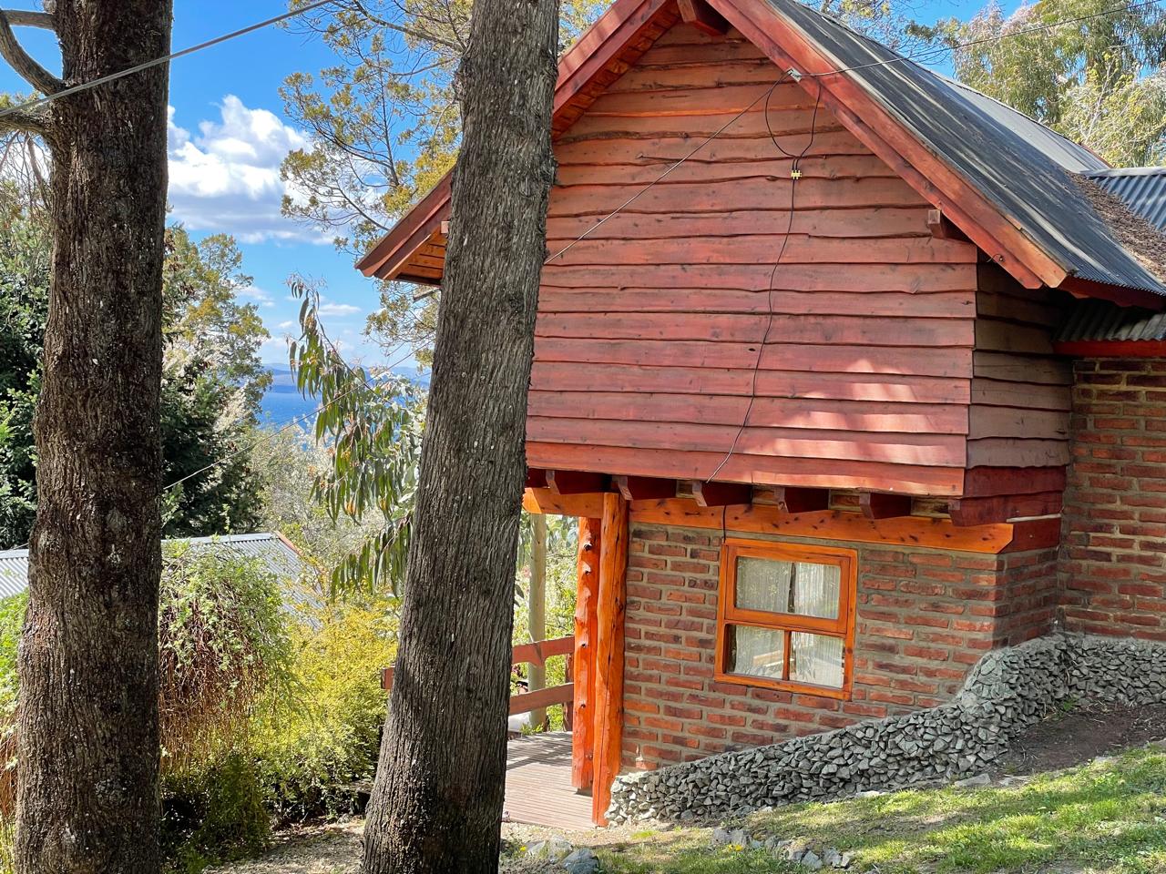 Wood and brick cabin