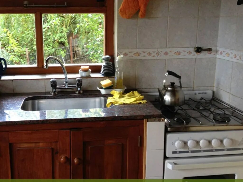 The kitchen, overlooking the garden