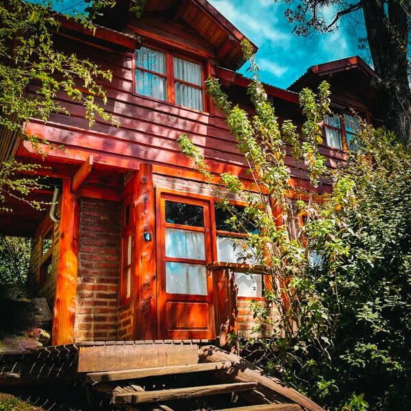 The entrance to a cabin